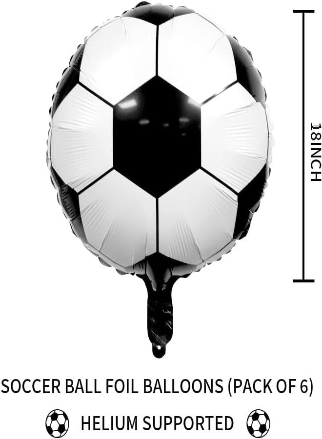 TOYXE 18 Inch Soccer Football Print Foil Balloons Pack Of 6 Pcs, Multicolor - Image 2